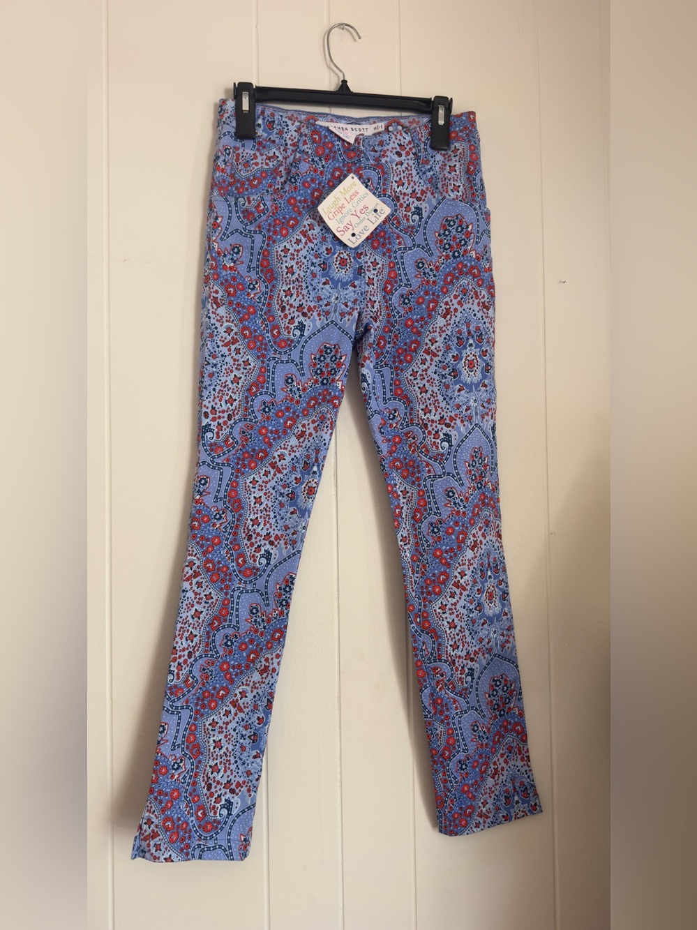 Gretchen Scott Gripe Less Paisley Print Jeans | Size Small | NWT